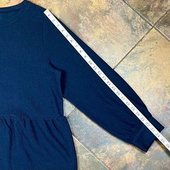 Loft Outlet Navy Blue Peplum Knit Sweater XL - Picture 6 of 11